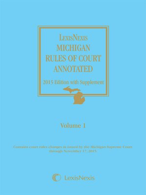 cover image of Michigan Court Rules Annotated